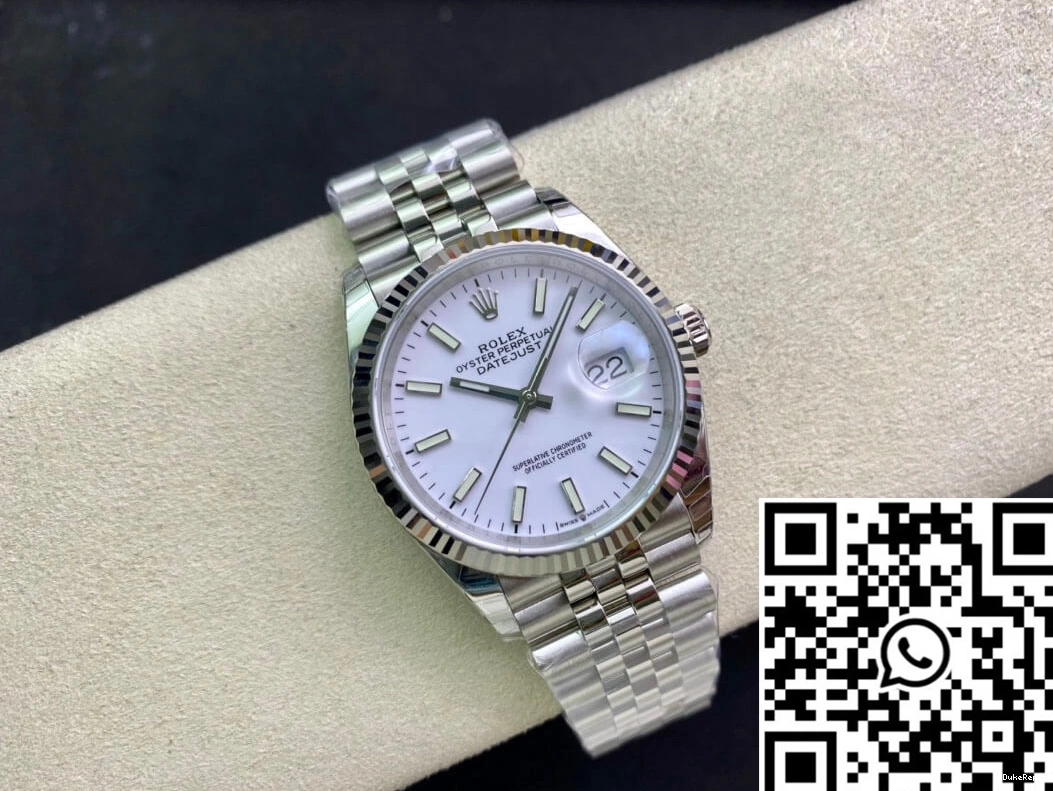 White Factory Rolex Stainless Dial Steel EW Datejust 36MM 1018